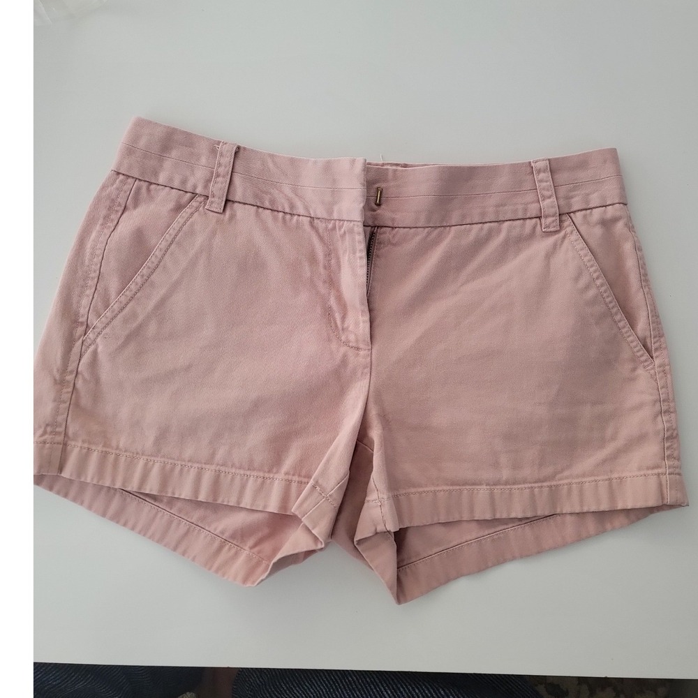 J.Crew Womens Dusty Rose Pink Chino Shorts Cotton‎ Twill Stretch Flat Front